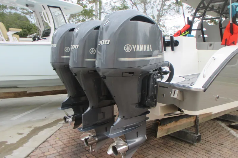 Thirty Percent Yacht Photos Pics 2021 Cape Horn 36 XS with triple Yamaha 300 outboard engines.