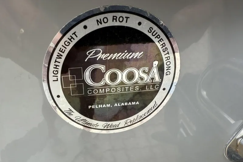 Thirty Percent Yacht Photos Pics Sticker on Cape Horn 36 XS 2021 featuring Coosa Composites logo, highlighting lightweight, no rot, super strong.