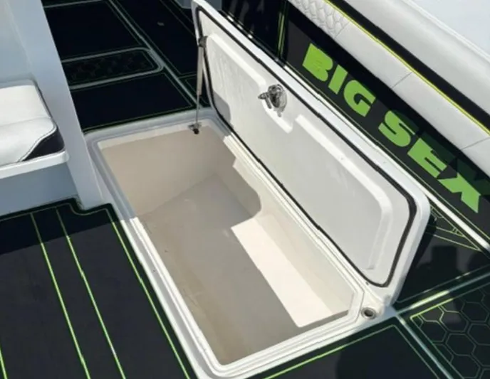 Big Sexy Yacht Photos Pics Open storage compartment on 2020 Prowler 42 boat deck.