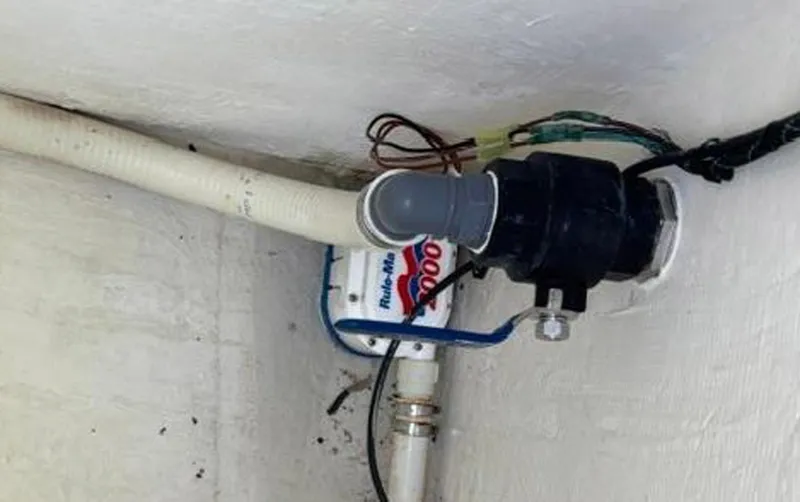 Big Sexy Yacht Photos Pics Bilge pump installation in a 2020 Prowler 42 boat, featuring Rule-Mate components.
