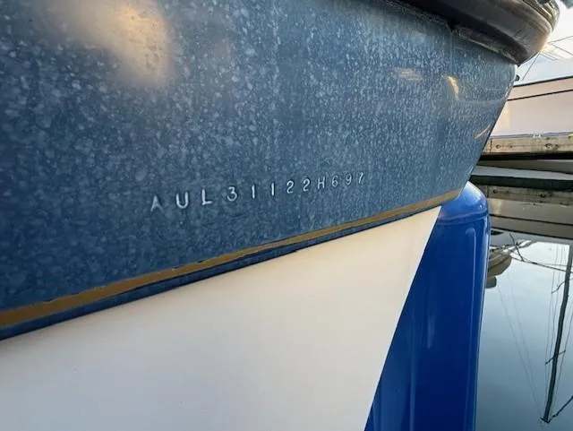 Morning Star V Yacht Photos Pics 1997 Albin 31 Tournament boat hull with visible identification number.