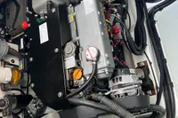 Engine compartment of a 2018 Leopard 45 yacht, showcasing detailed mechanical components.