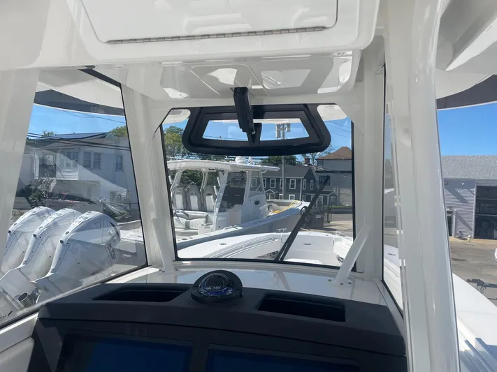  Yacht Photos Pics Interior view of a 2025 Regulator 31 boat with modern features.