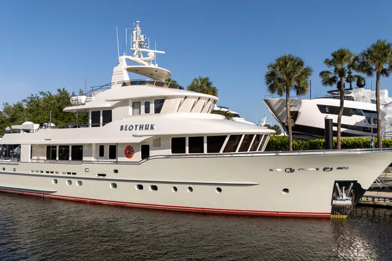 Beothuk Yacht Photos Pics Luxury yacht "Beothuk" docked, Kuipers Woudsend Doggersbank Offshore, 2008 model, sunny day.