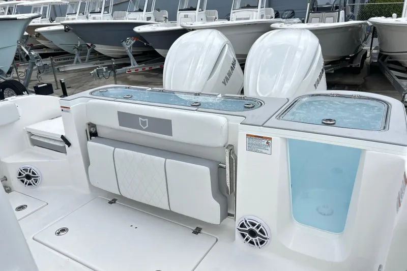  Yacht Photos Pics 2026 Sea Fox 328 Commander boat with Yamaha engines and spacious deck layout.