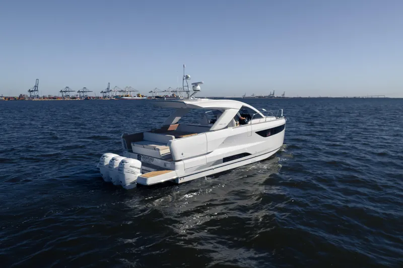  Yacht Photos Pics 2024 Jeanneau DB43 Outboard cruising on open water.