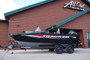2026 Tracker Targa V-18 WT boat on trailer at All Out Marine dealership.