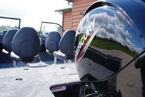 2026 Tracker Targa V-18 WT boat interior with Mercury engine, featuring comfortable seating.