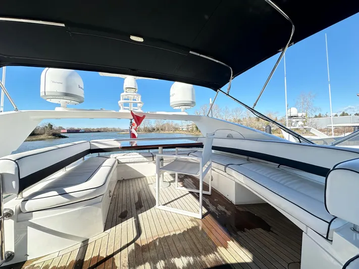 Lai Lani Yacht Photos Pics Luxurious 2005 Sunseeker Manhattan 66 yacht with spacious outdoor seating and sleek design.