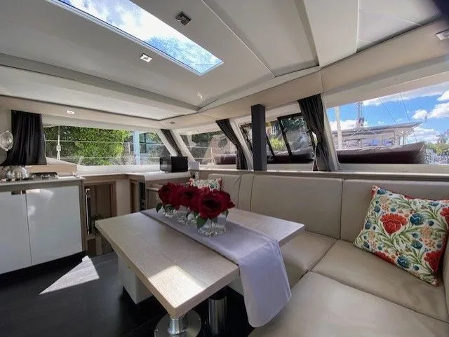 Seas The Day Yacht Photos Pics Interior of Fountaine Pajot Isla 40 yacht, 2023 model.