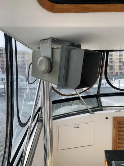 Lolly Yacht Photos Pics 1985 Ocean Yachts 55 Super Sport interior with mounted equipment.