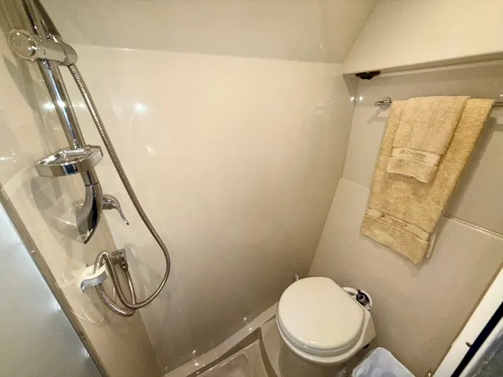  Yacht Photos Pics Bathroom in 2009 Cruisers Yachts 420 Coupe with shower and toilet.