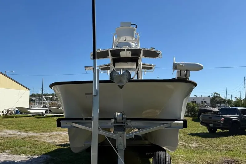  Yacht Photos Pics Calcutta 263 boat on trailer, front view, clear sky, outdoor setting, 2015 model.