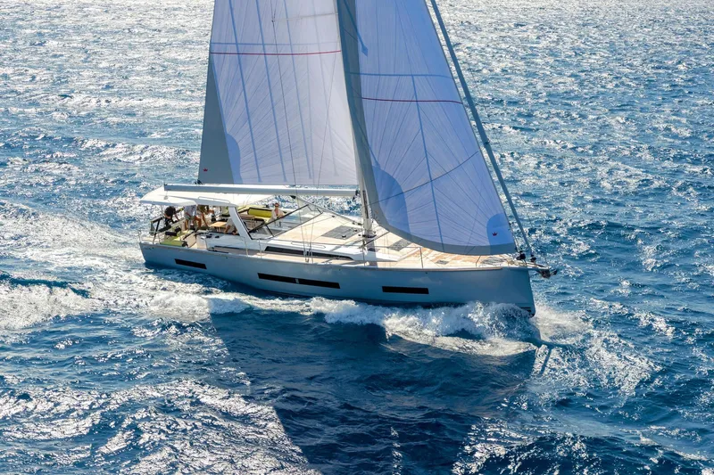  Yacht Photos Pics Sailing yacht Hanse 590, 2026 model, cruising on open sea.