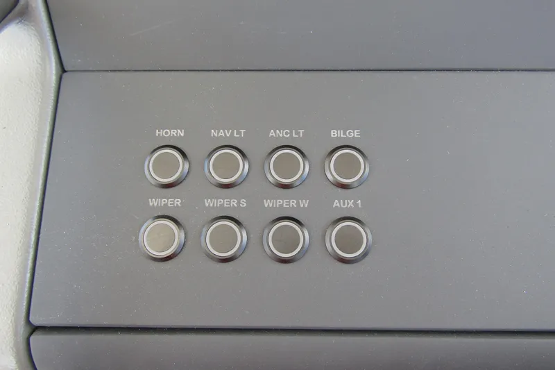  Yacht Photos Pics Control panel of Nimbus Weekender 9, 2025 model, featuring various function buttons.