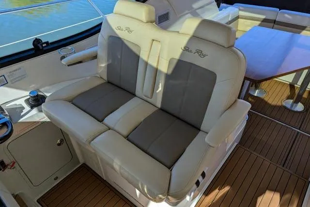Nautalia Yacht Photos Pics Luxurious seating on 2013 Sea Ray 470 Sundancer yacht with elegant interior design.