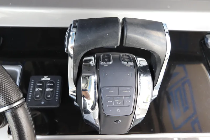  Yacht Photos Pics 2019 Statement 350 Open boat throttle and control panel.