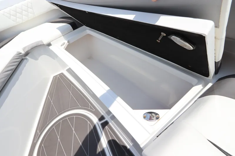  Yacht Photos Pics Open storage compartment on a 2019 Statement 350 Open boat.