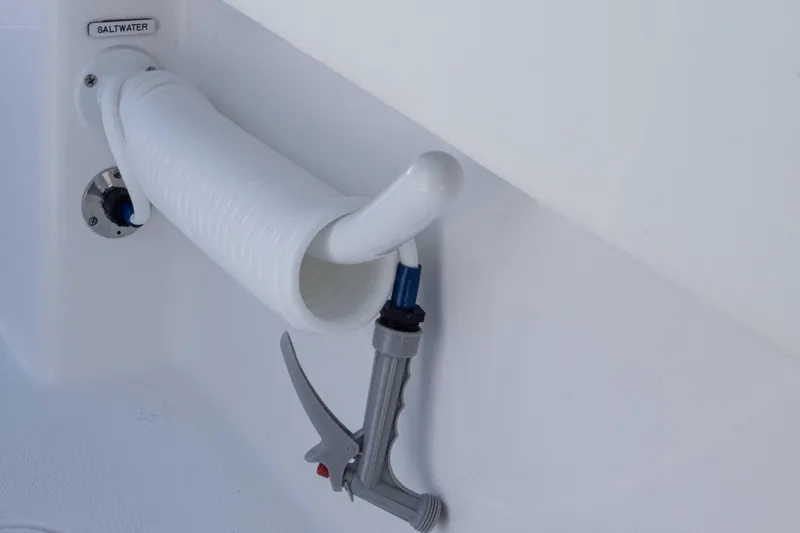  Yacht Photos Pics Saltwater hose setup on 2025 Invincible 35 Catamaran.