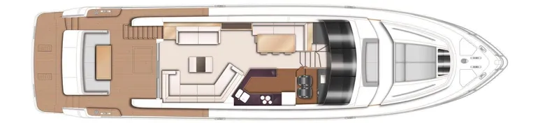  Yacht Photos Pics Top view layout of 2012 Princess 72 yacht, showcasing interior and deck design.