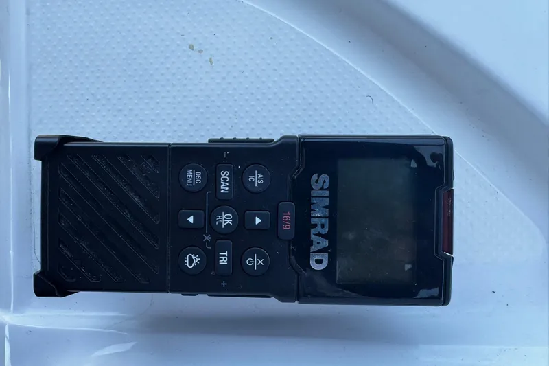 My Way Yacht Photos Pics Simrad marine radio device on Fairline 55 yacht, 2001 model.