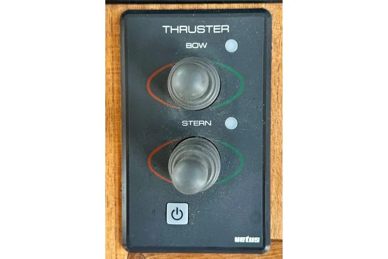 Rosie Mclane Yacht Photos Pics Control panel for bow and stern thrusters on a 2006 Westcoast Sedan.