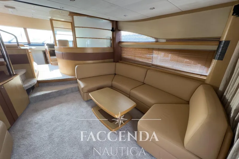  Yacht Photos Pics Luxurious interior of 2008 Princess 67 Flybridge yacht with elegant seating and modern design.