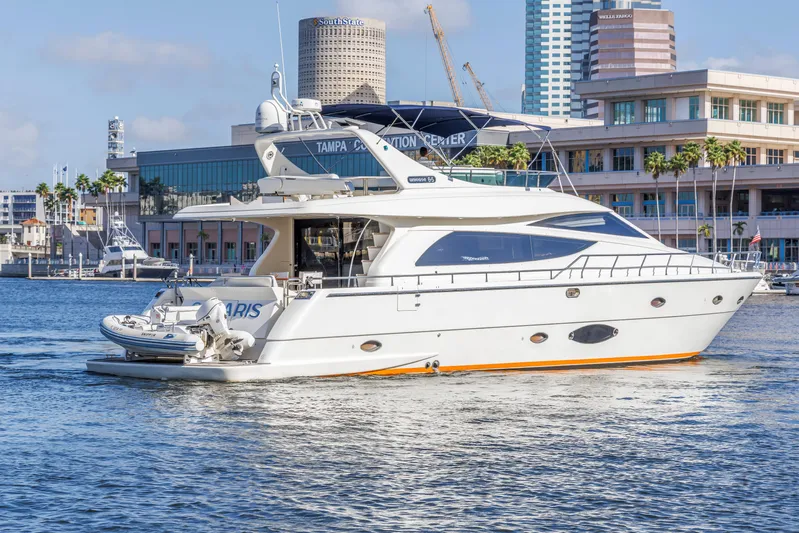 Solaris Yacht Photos Pics 2009 Uniesse 65 MY yacht docked near Tampa Convention Center.