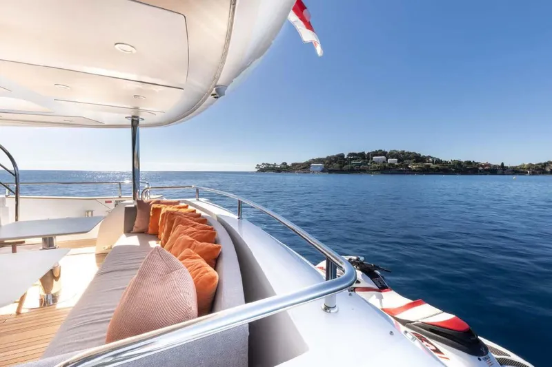  Yacht Photos Pics Luxurious 2013 Sunseeker 28 Metre Yacht with scenic ocean view and plush seating.