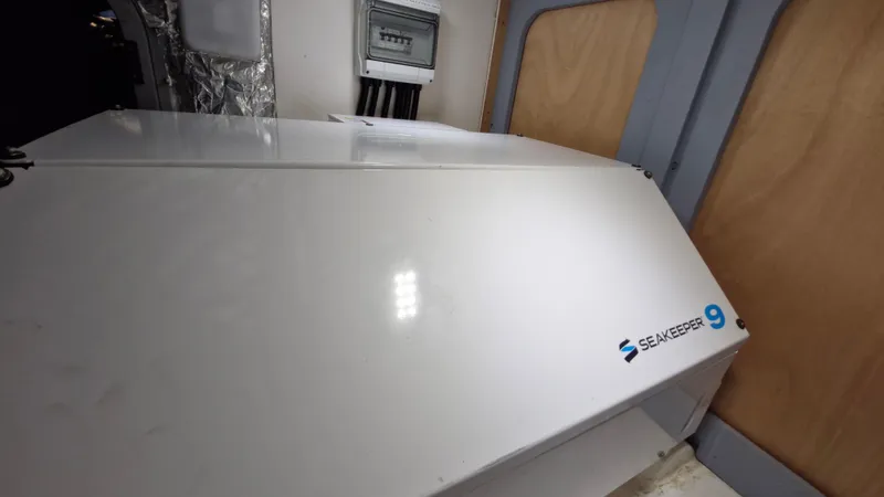  Yacht Photos Pics Seakeeper 9 stabilizer in a 2012 Princess V57 yacht engine room.