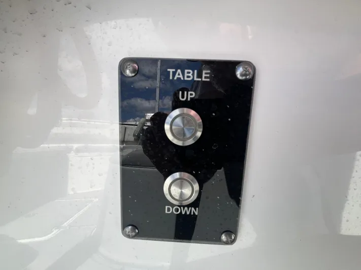  Yacht Photos Pics Control panel for table adjustment on 2022 Seapro 320 DLX boat.