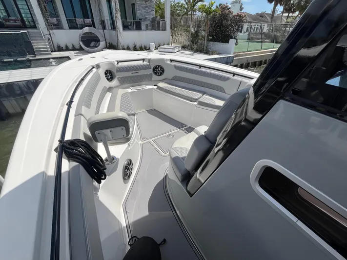  Yacht Photos Pics 2022 Seapro 320 DLX boat interior with seating and modern design.