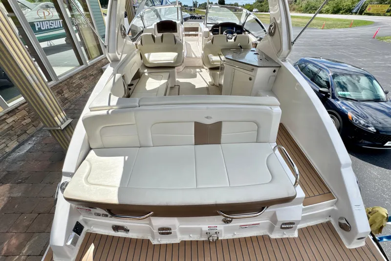  Yacht Photos Pics 2017 Chaparral 337 SSX boat interior with luxurious seating and modern design.