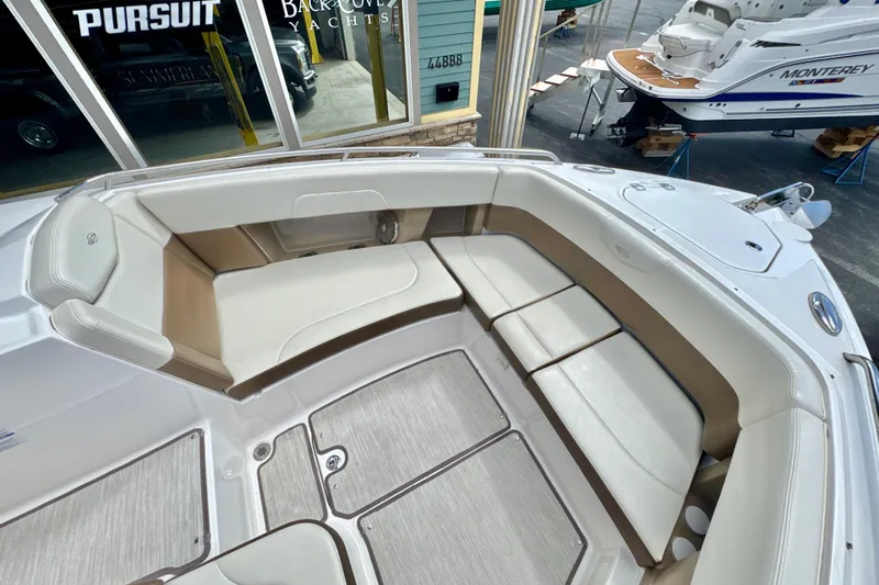  Yacht Photos Pics 2017 Chaparral 337 SSX boat interior with spacious seating and modern design.