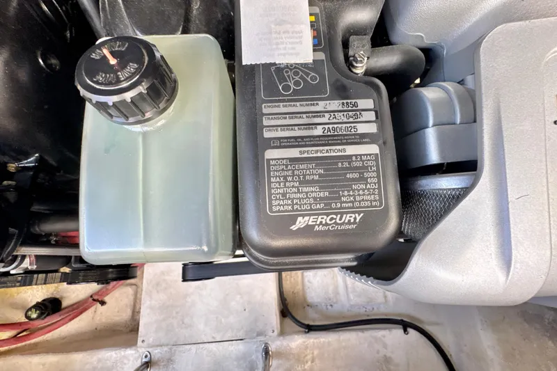  Yacht Photos Pics Engine compartment of 2017 Chaparral 337 SSX with Mercury MerCruiser specifications.