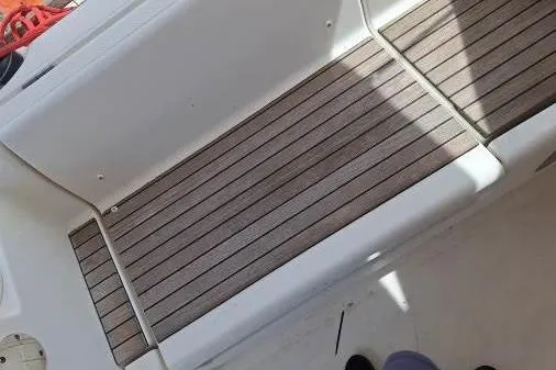 Bermuda Yacht Photos Pics Teak deck seating on 2017 Dufour 412 Grand Large sailboat.