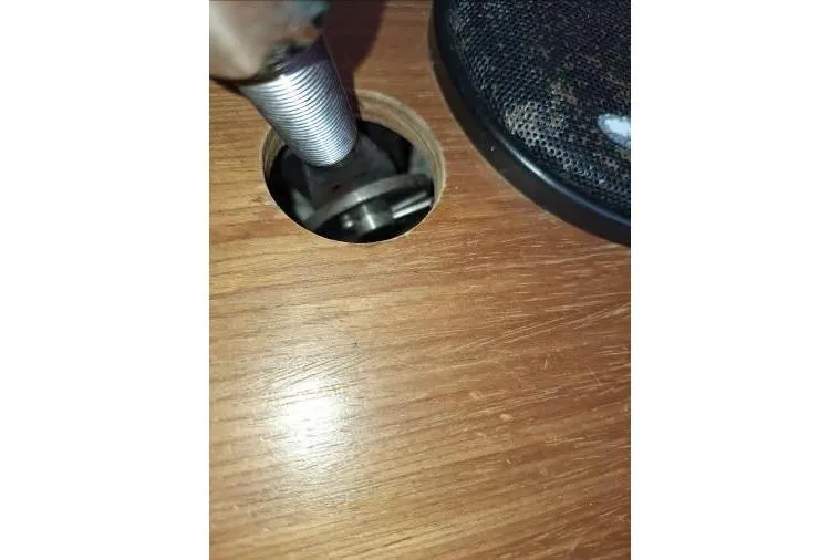 Bermuda Yacht Photos Pics Close-up of a Dufour 412 Grand Large 2017 boat's deck with a metal fitting.