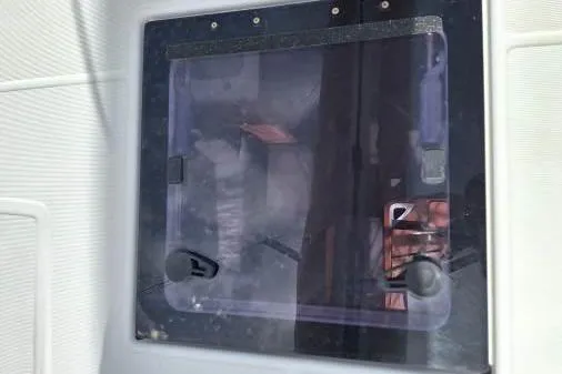 Bermuda Yacht Photos Pics Hatch window on 2017 Dufour 412 Grand Large sailboat, exterior view.