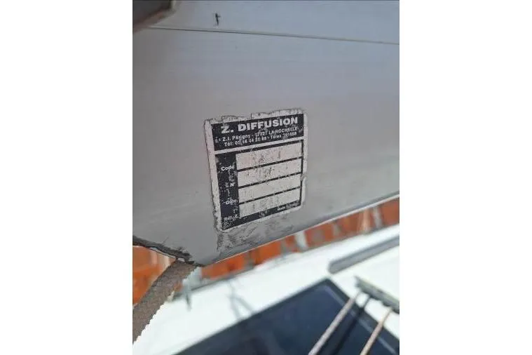 Bermuda Yacht Photos Pics 2017 Dufour 412 Grand Large sailboat detail with Z. Diffusion label.