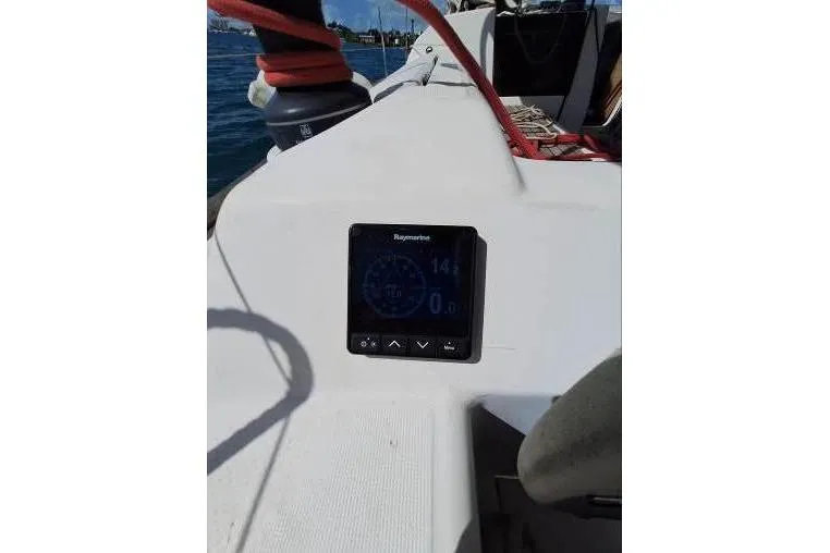 Bermuda Yacht Photos Pics Raymarine display on 2017 Dufour 412 Grand Large sailboat deck.