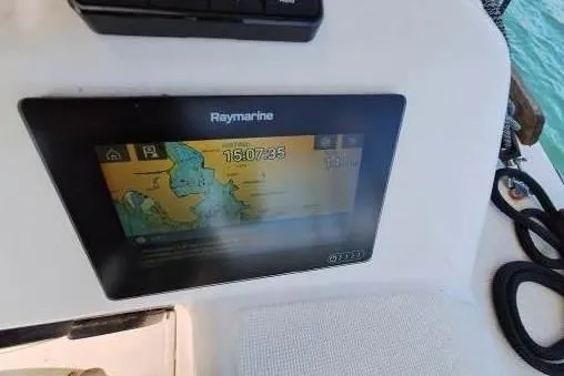 Bermuda Yacht Photos Pics Raymarine navigation display on 2017 Dufour 412 Grand Large sailboat.