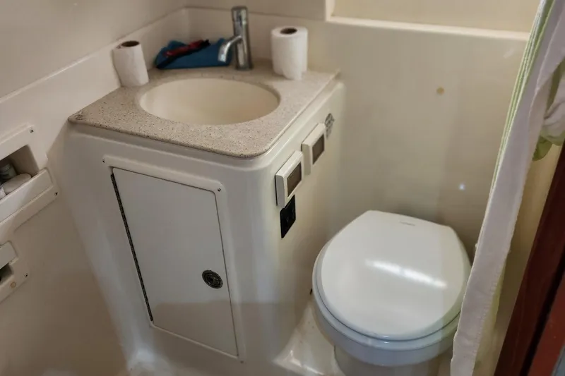  Yacht Photos Pics 2007 Tiara Yachts 3600 Open bathroom with sink and toilet.