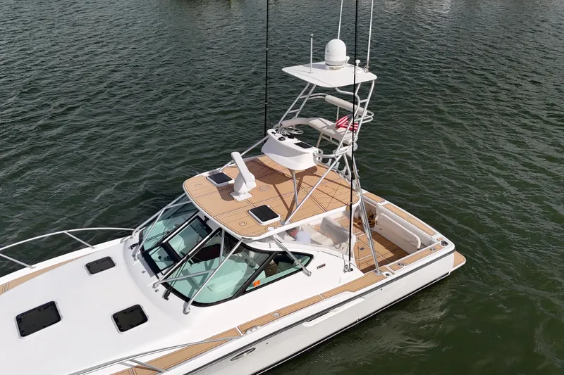  Yacht Photos Pics 2007 Tiara Yachts 3600 Open on water, showcasing sleek design and spacious deck.