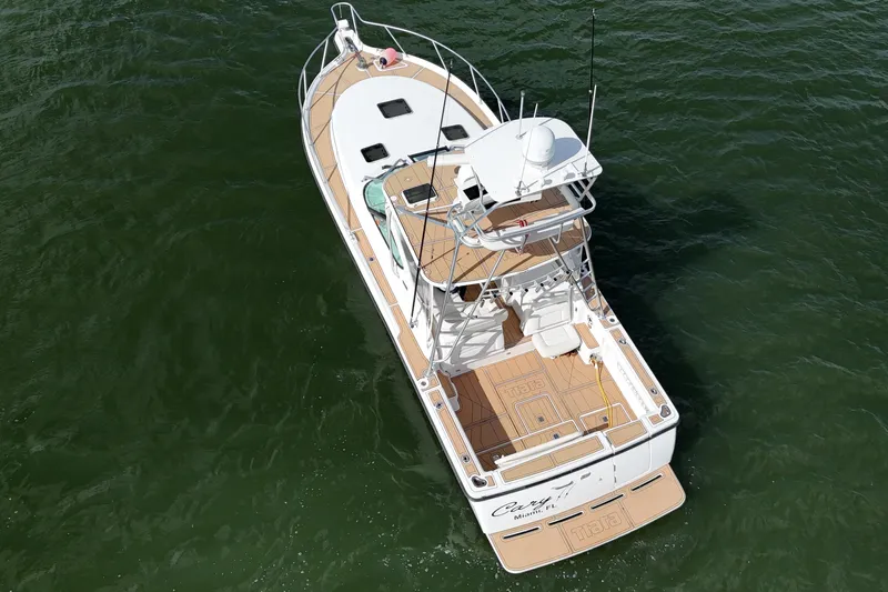  Yacht Photos Pics 2007 Tiara Yachts 3600 Open boat on water, aerial view.