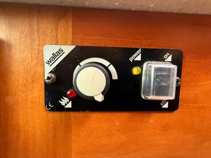 Skookum Yacht Photos Pics Control panel of a 2009 Back Cove 29 boat with Wallas heater switch.