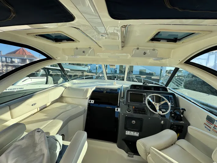 In Pursuit Yacht Photos Pics Interior of a 2011 Pursuit OS 375 Offshore yacht.