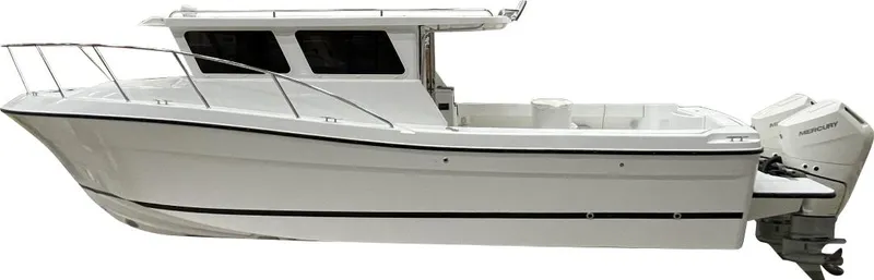  Yacht Photos Pics 2025 Ocean Sport Roamer 33' boat with twin outboard engines.