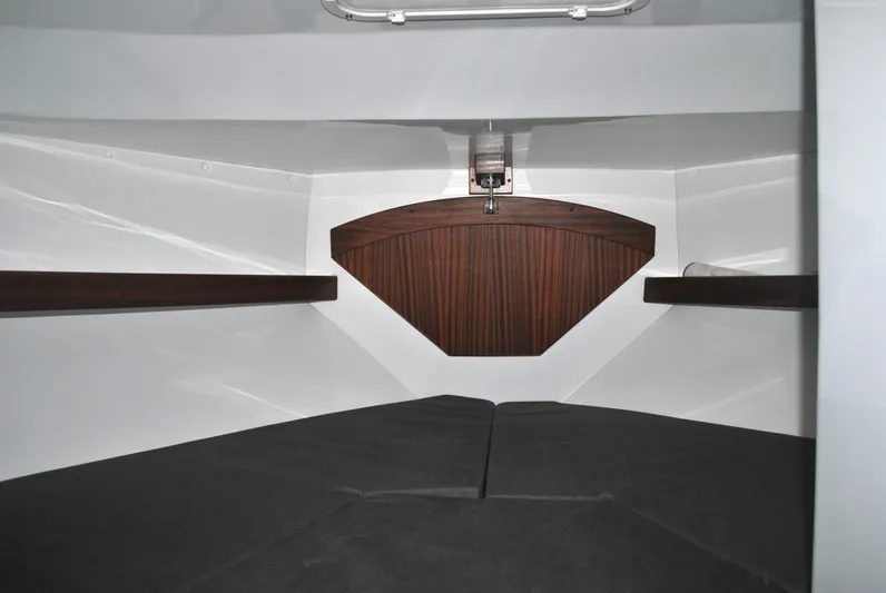  Yacht Photos Pics Interior cabin of 2025 Ocean Sport Roamer 33' boat with modern design.