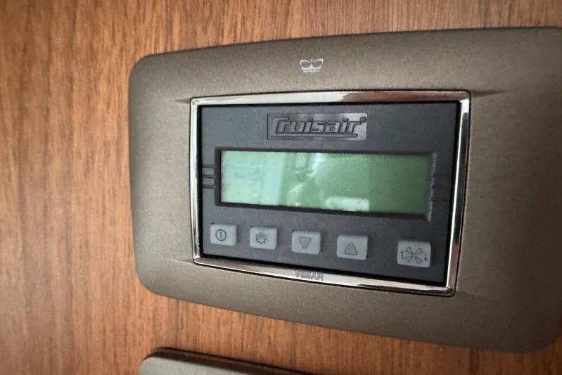  Yacht Photos Pics Cruisair control panel on 2021 Princess F45 yacht interior.