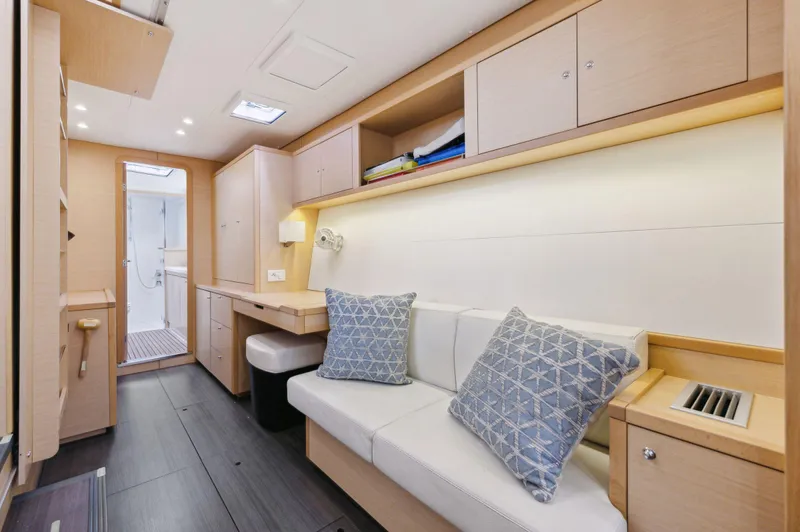 Cruisin Cajun Yacht Photos Pics Luxurious interior of 2017 Lagoon 450 F yacht with modern furnishings and elegant design.